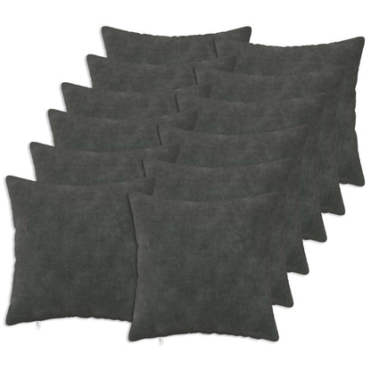 vidaXL Cushion with Pillow HEERLEN 12 pcs Anthracite Microfiber Fleece