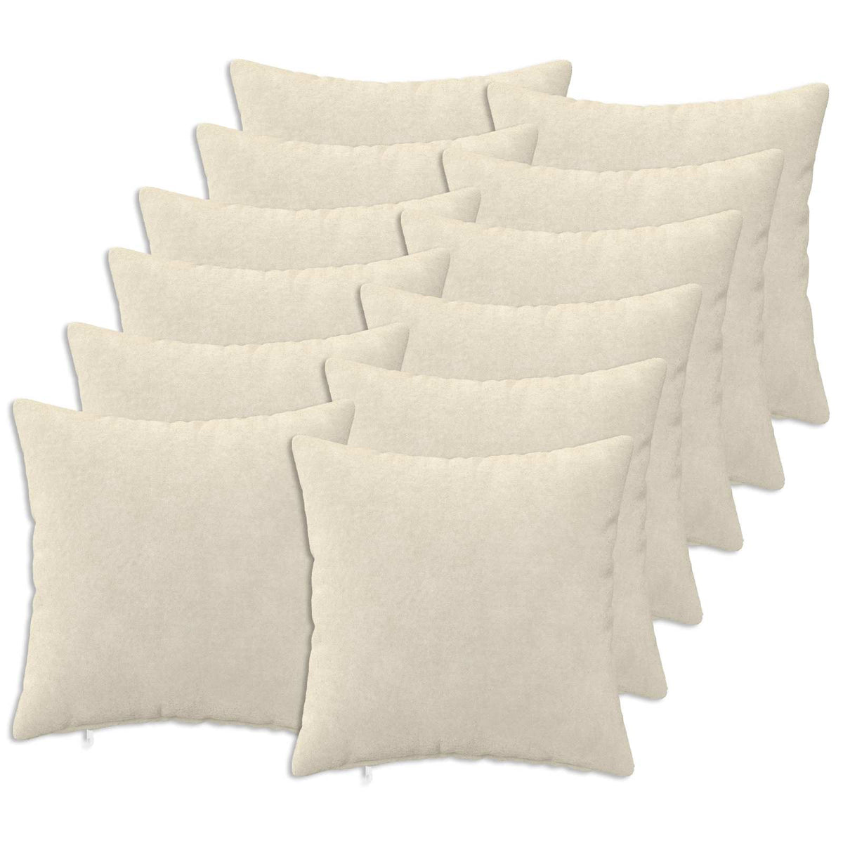 vidaXL Cushion with Pillow HEERLEN 12 pcs Cream Microfiber Fleece