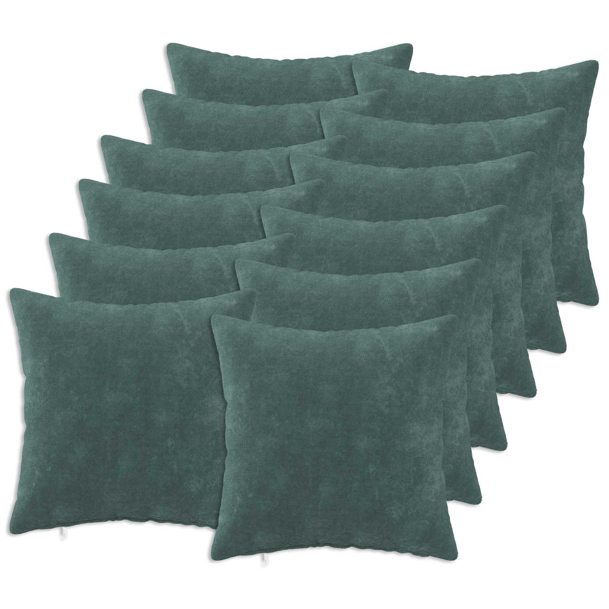 vidaXL Cushion with Pillow HEERLEN 12 pcs Sea Blue Microfiber Fleece
