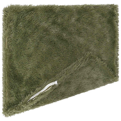 vidaXL Cushion with Pillow HEERLEN 12 pcs Green PV Fleece