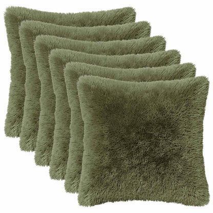 vidaXL Cushion with Pillow HEERLEN 12 pcs Green PV Fleece
