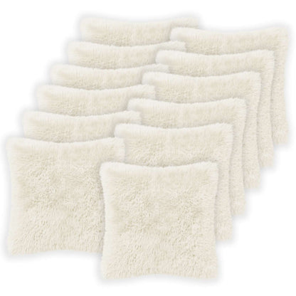 vidaXL Cushion with Pillow HEERLEN 6 pcs White PV Fleece