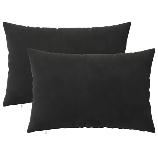 vidaXL Cushion with Pillow HEERLEN 2 pcs Black Velvet