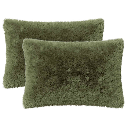 vidaXL Cushion with Pillow HEERLEN 2 pcs Green PV Fleece