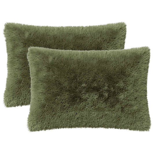 vidaXL Cushion with Pillow HEERLEN 2 pcs Green PV Fleece