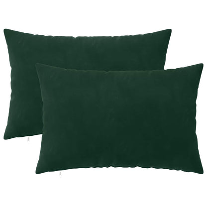 vidaXL Cushion with Pillow HEERLEN 2 pcs Dark Green Velvet