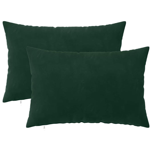 vidaXL Cushion with Pillow HEERLEN 2 pcs Dark Green Velvet