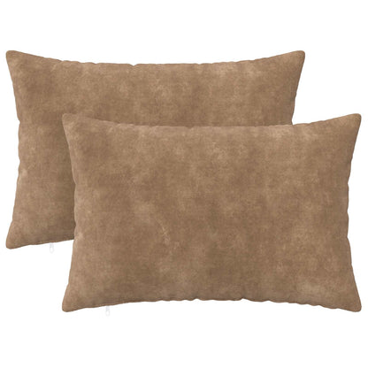 vidaXL Cushion with Pillow HEERLEN 2 pcs Taupe Microfiber Fleece