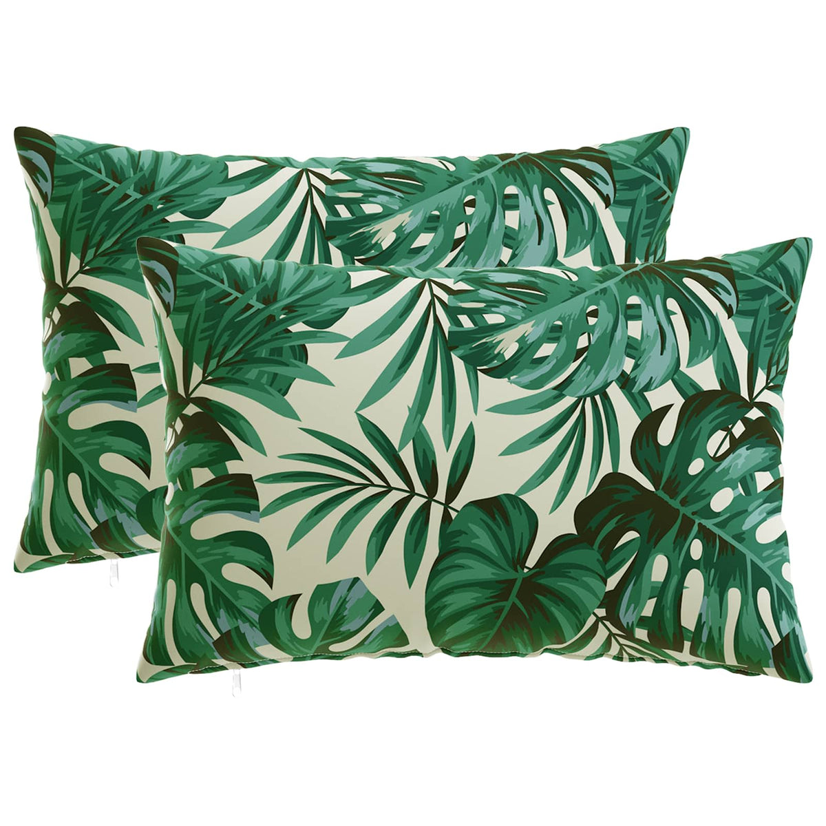 vidaXL Cushion with Pillow HEERLEN 2 pcs Leaf Pattern Polyester