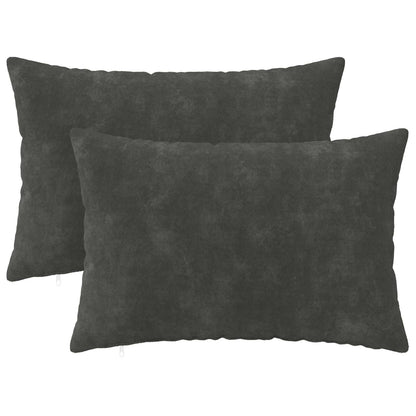 vidaXL Cushion with Pillow HEERLEN 2 pcs Anthracite Microfiber Fleece