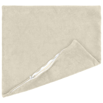 vidaXL Cushion with Pillow HEERLEN 2 pcs Cream Microfiber Fleece