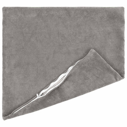 vidaXL Cushion with Pillow HEERLEN 2 pcs Light Grey Microfiber Fleece