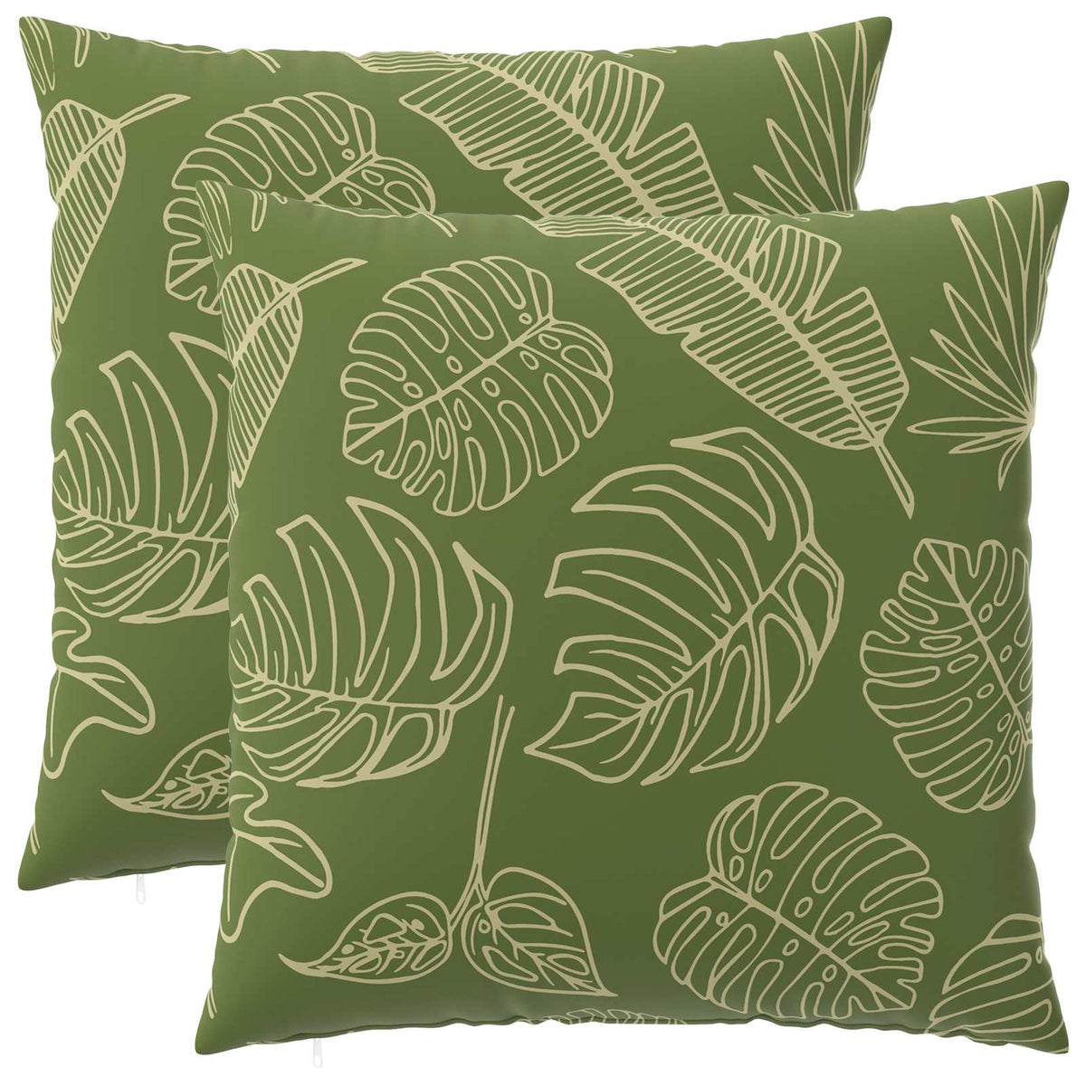 vidaXL Cushion with Pillow HEERLEN 2 pcs Leaf Design Polyester