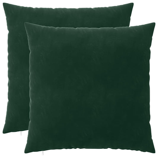 vidaXL Cushion with Pillow HEERLEN 2 pcs Dark Green Velvet