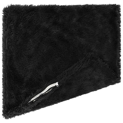 vidaXL Cushion with Pillow HEERLEN 2 pcs Black PV Fleece