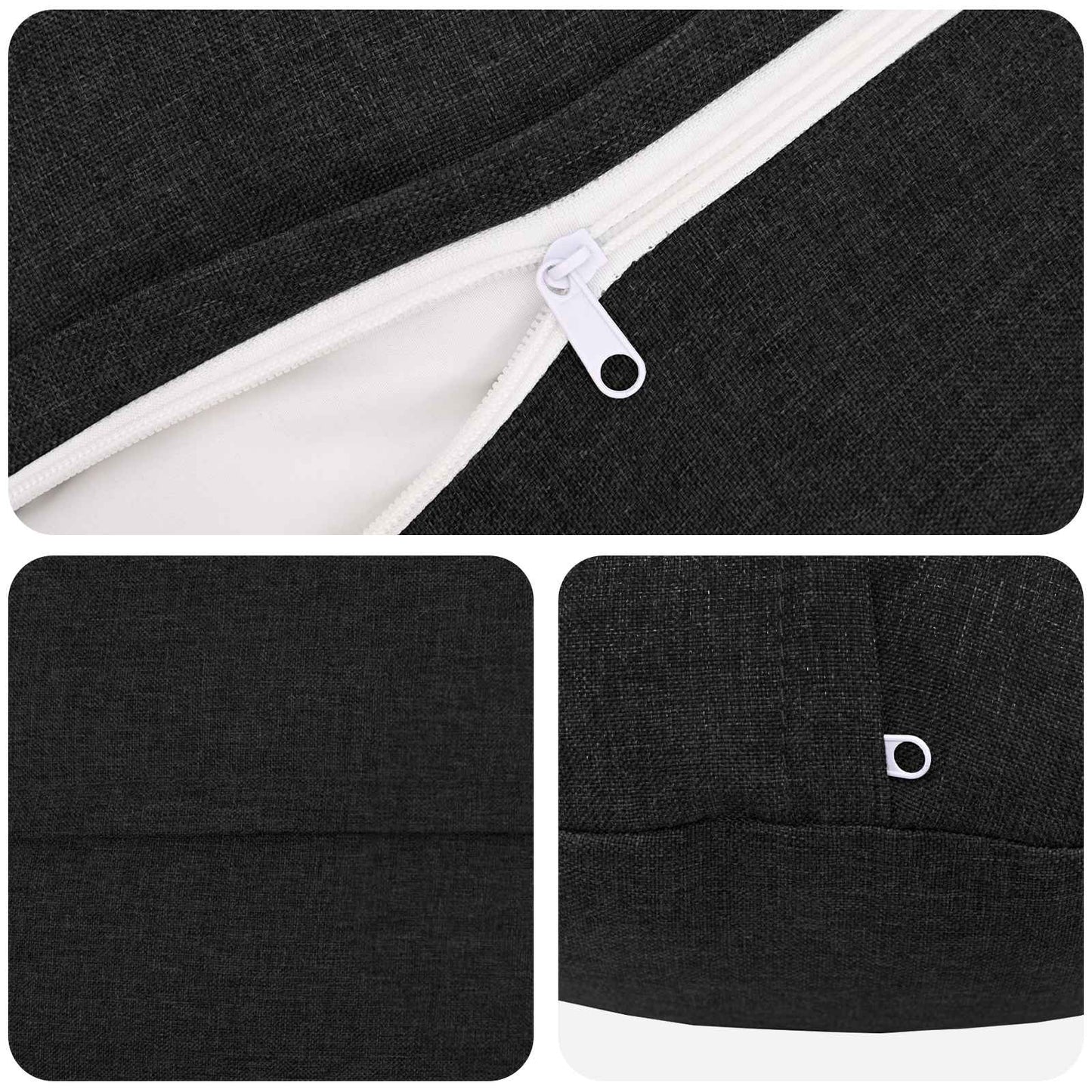 vidaXL Cushion with Pillow HEERLEN 2 pcs Black Fabric