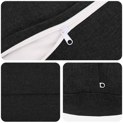 vidaXL Cushion with Pillow HEERLEN 6 pcs Black Fabric