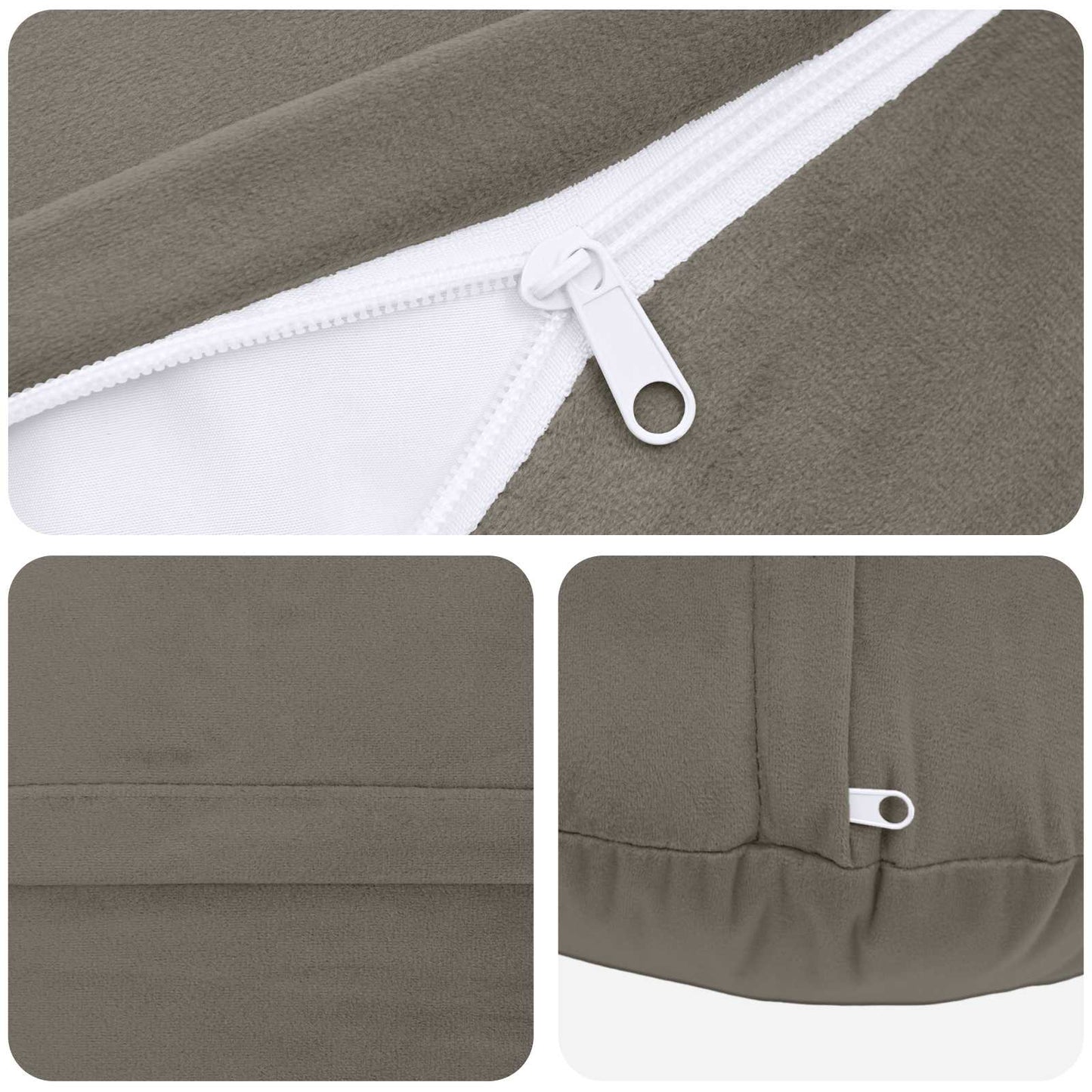 vidaXL Cushion with Pillow HEERLEN 2 pcs Light Grey Velvet