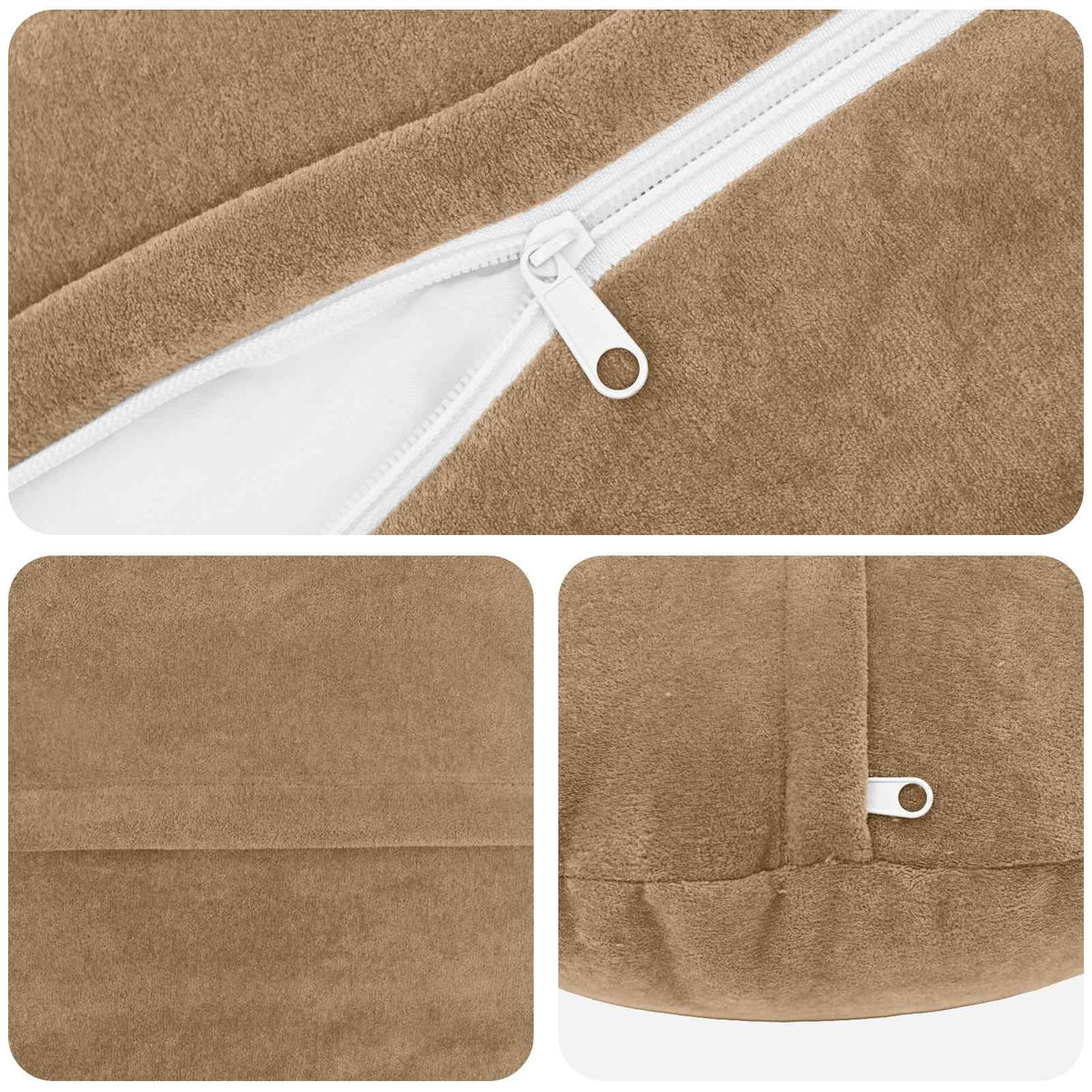vidaXL Cushion with Pillow HEERLEN 2 pcs Taupe Microfiber Fleece