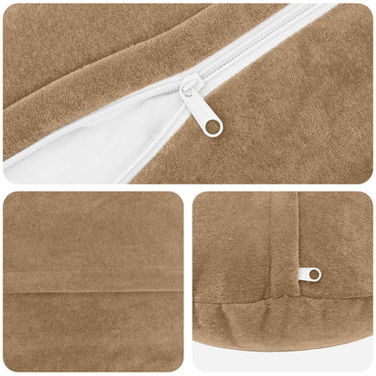 vidaXL Cushion with Pillow HEERLEN 2 pcs Taupe Microfiber Fleece