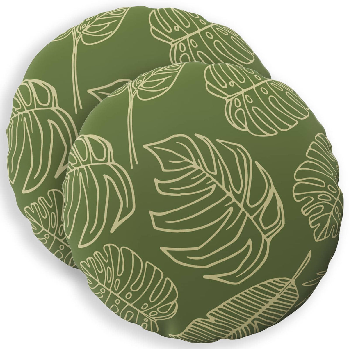 vidaXL Throw Pillow 2 pcs HEERLEN Leaf Design Dia. 30 cm Polyester