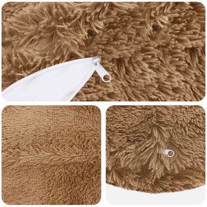 vidaXL Cushion with Pillow HEERLEN 6 pcs Taupe PV Fleece