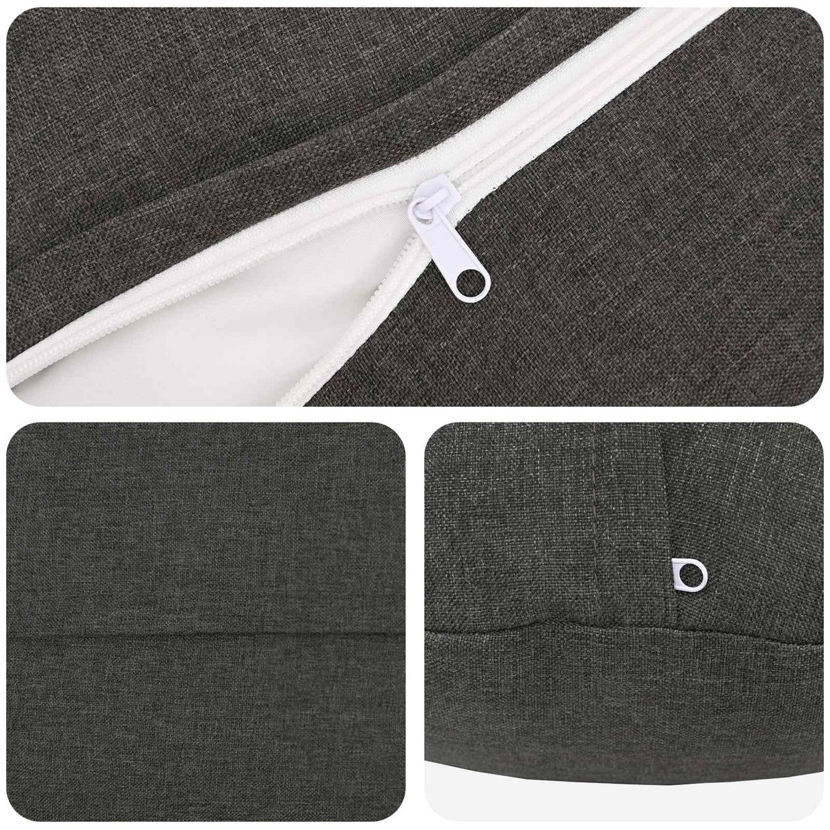 vidaXL Cushion with Pillow HEERLEN 6 pcs Dark Grey Fabric