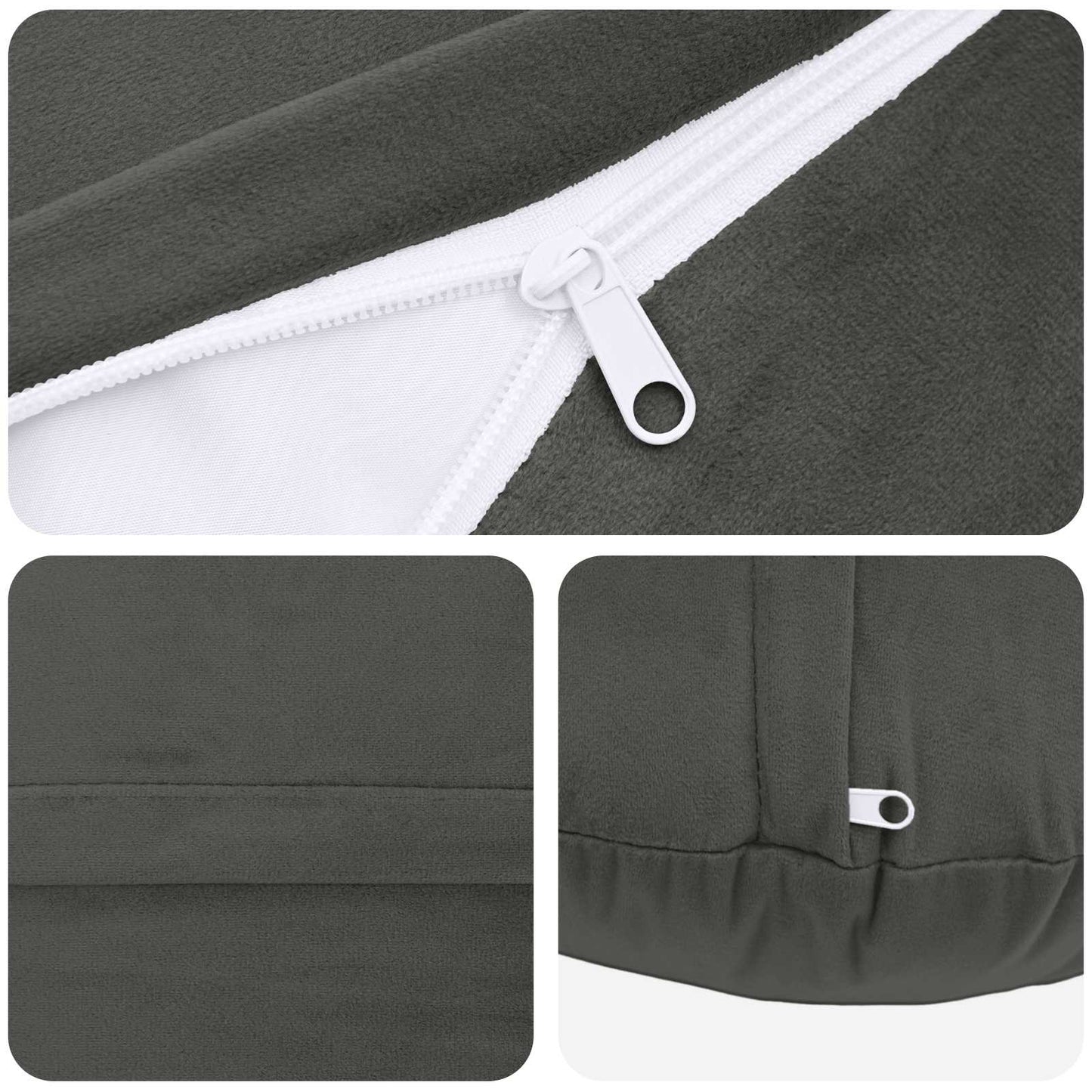 vidaXL Cushion with Pillow HEERLEN 2 pcs Dark Grey Velvet