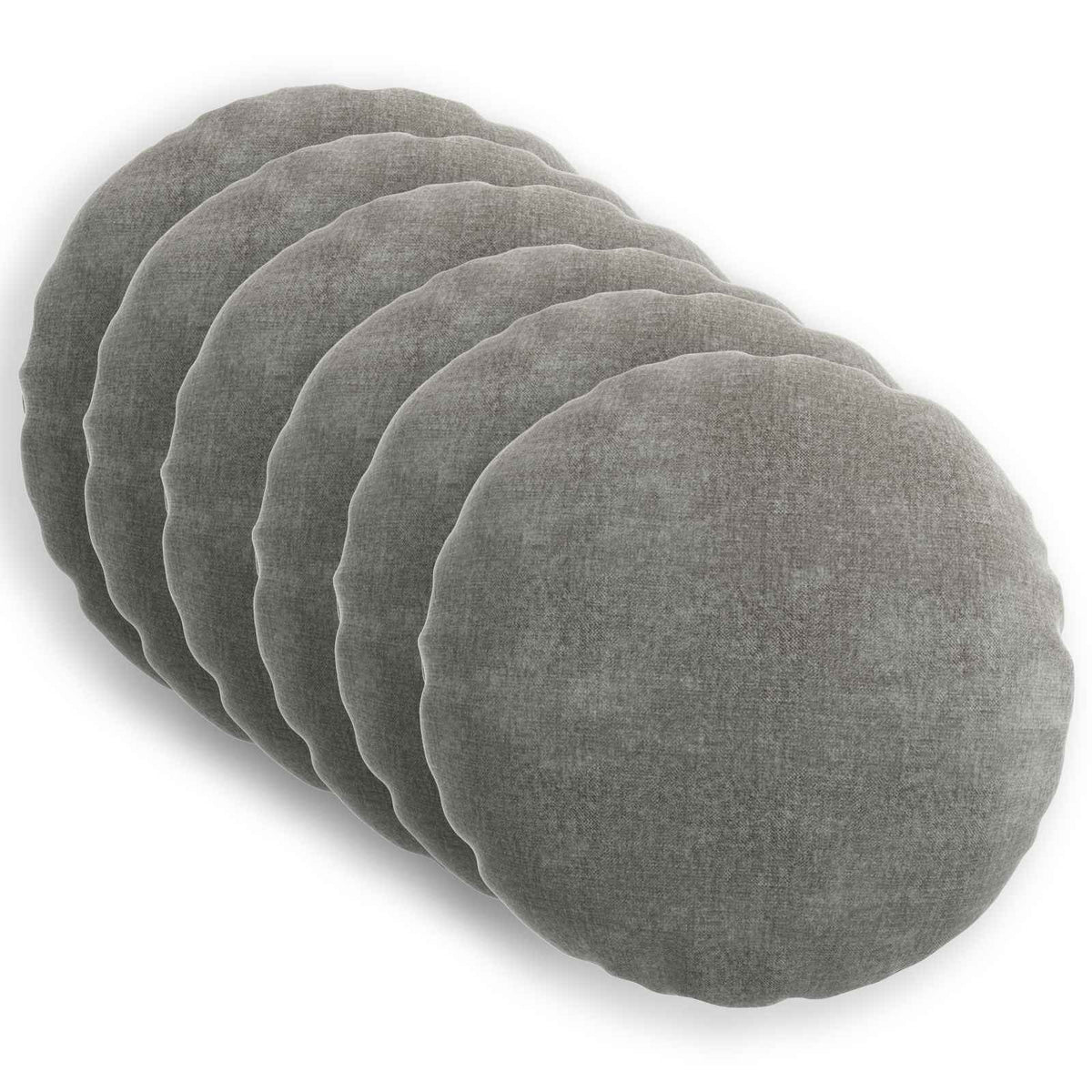 vidaXL Throw Pillow 6 pcs HEERLEN Dark Grey Dia. 40 cm Chenille Fabric