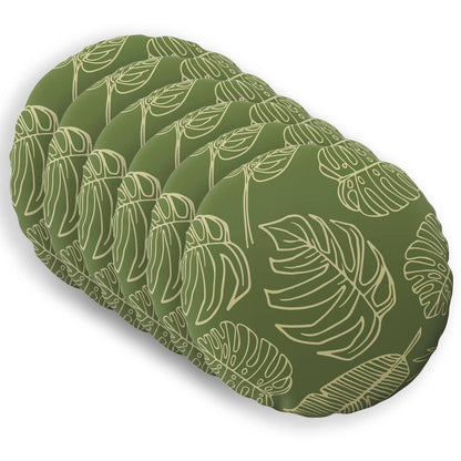 vidaXL Throw Pillow 6 pcs HEERLEN Leaf Design Dia. 40 cm Polyester