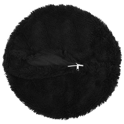 vidaXL Cushion with Pillow HEERLEN 2 pcs Black PV Fleece