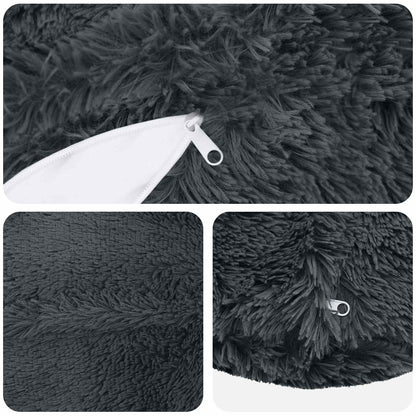 vidaXL Cushion with Pillow HEERLEN 2 pcs Anthracite PV Fleece