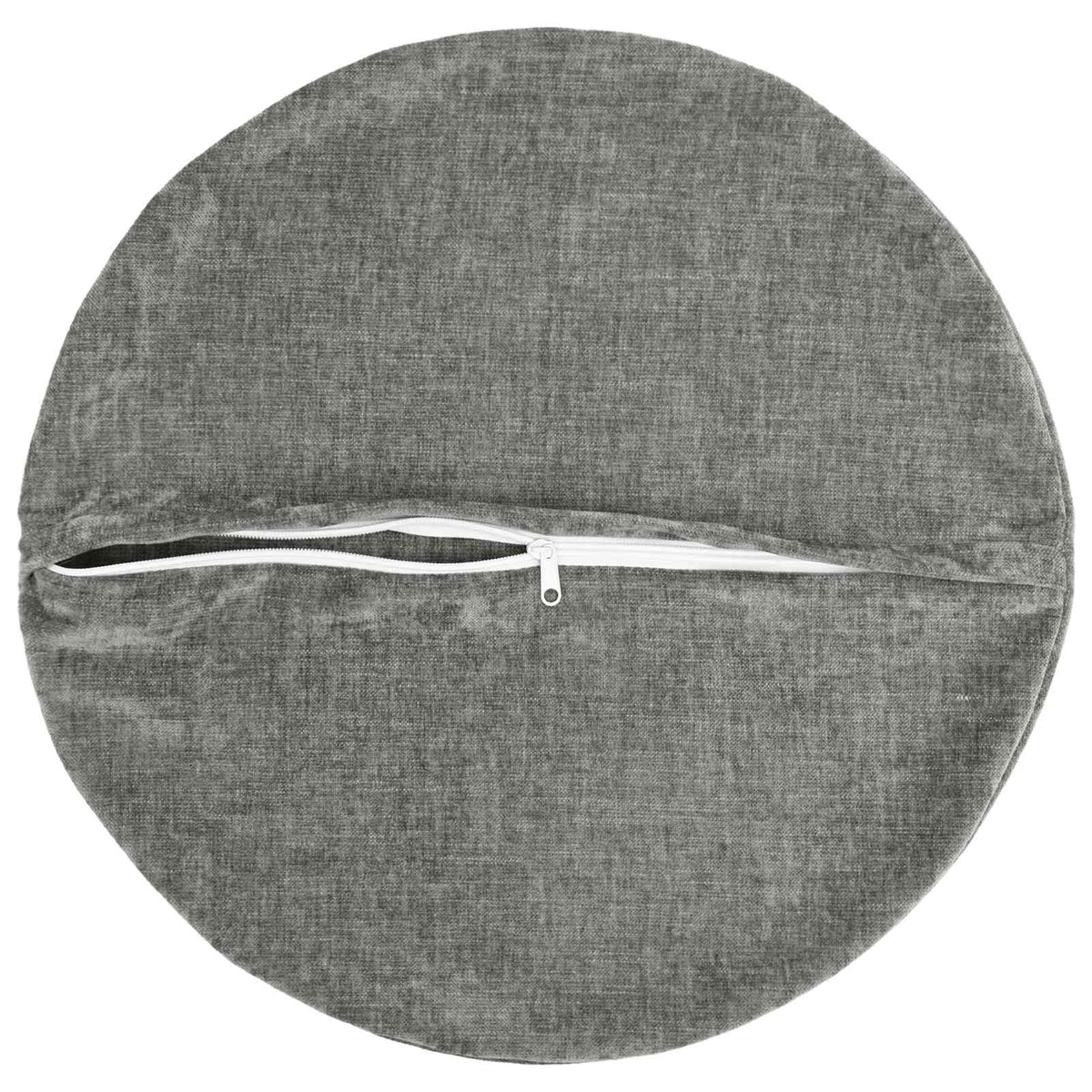 vidaXL Throw Pillow 2 pcs HEERLEN Dark Grey Dia. 50 cm Chenille Fabric