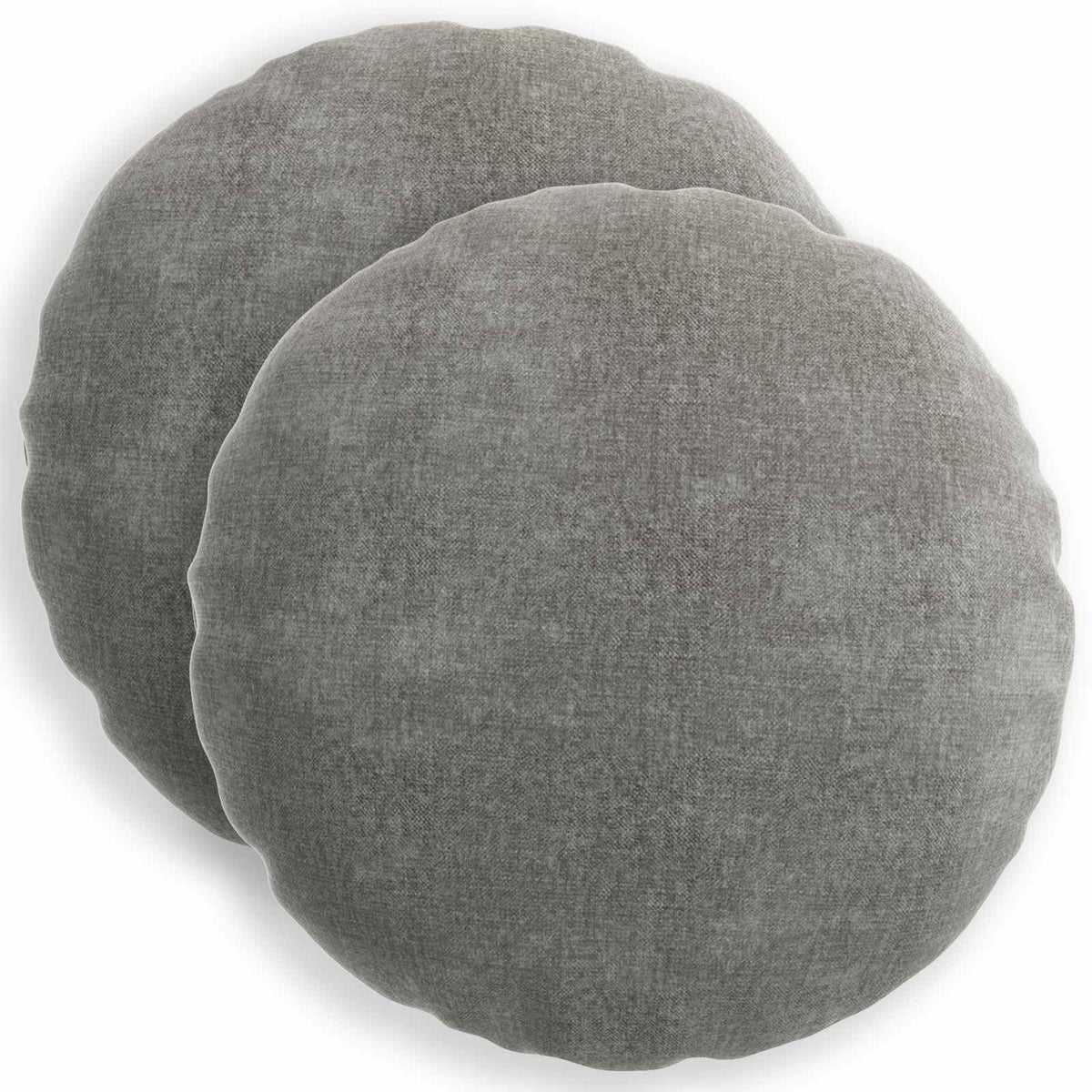 vidaXL Throw Pillow 2 pcs HEERLEN Dark Grey Dia. 50 cm Chenille Fabric