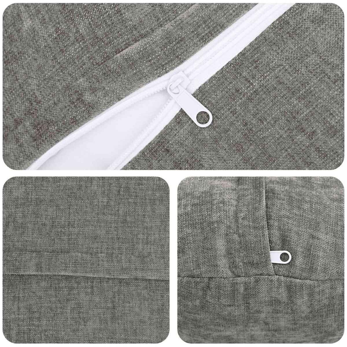 vidaXL Throw Pillow 6 pcs HEERLEN Dark Grey Dia. 50 cm Chenille Fabric