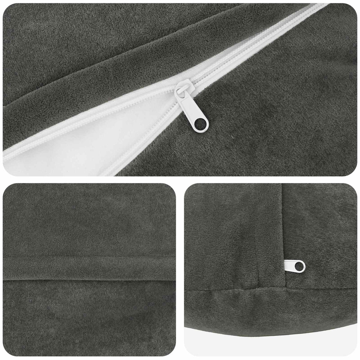 vidaXL Cushion with Pillow HEERLEN 6 pcs Anthracite Microfiber Fleece