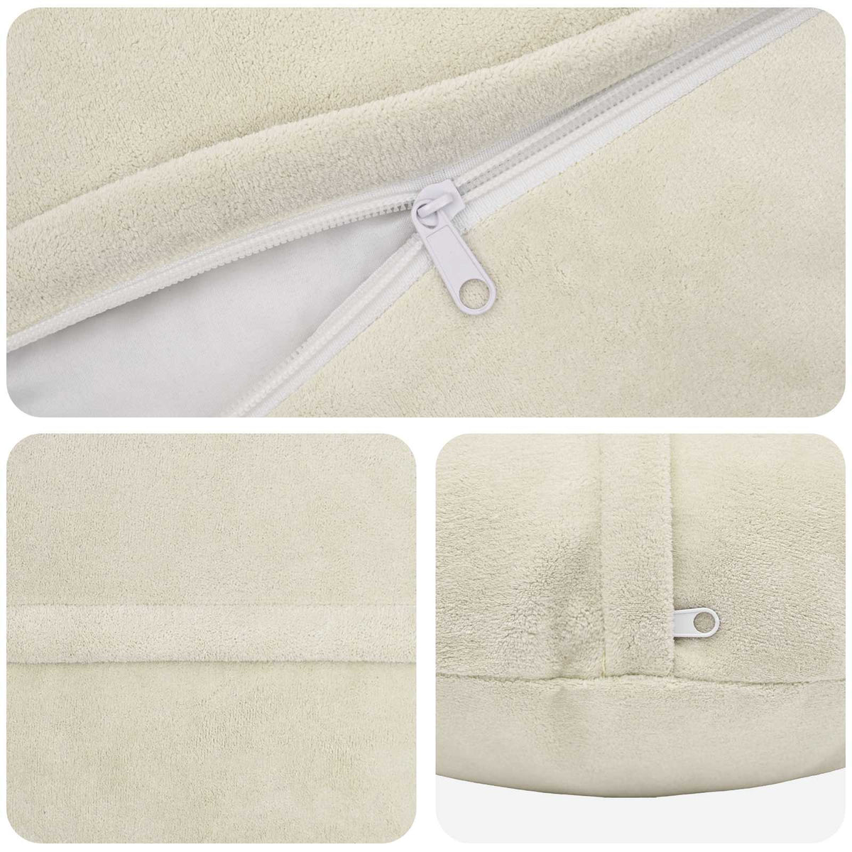 vidaXL Cushion with Pillow HEERLEN 6 pcs Cream Microfiber Fleece
