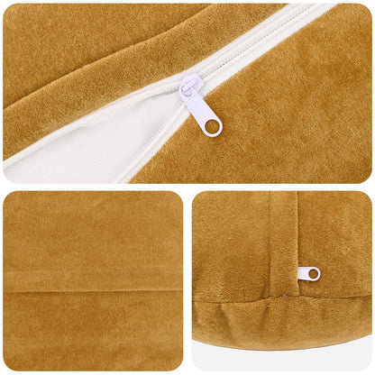 vidaXL Cushion with Pillow HEERLEN 2 pcs Yellow Microfiber Fleece