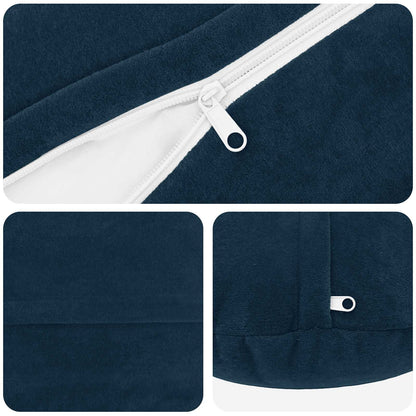 vidaXL Cushion with Pillow HEERLEN 6 pcs Blue Microfiber Fleece