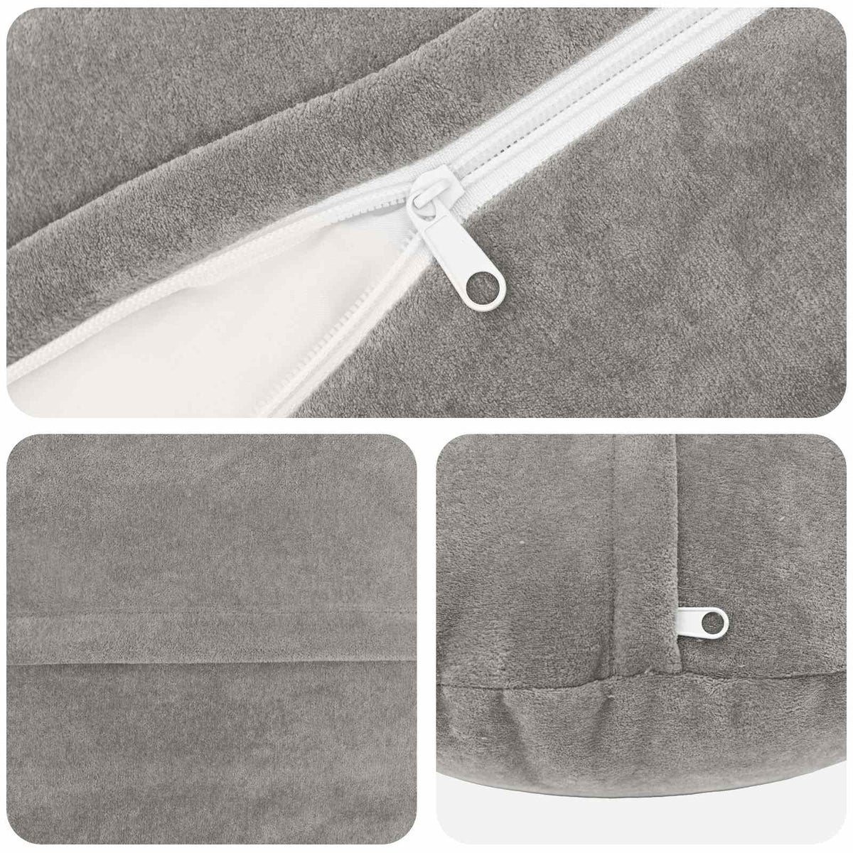 vidaXL Cushion with Pillow HEERLEN 2 pcs Light Grey Microfiber Fleece