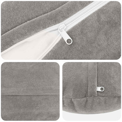 vidaXL Cushion with Pillow HEERLEN 2 pcs Light Grey Microfiber Fleece