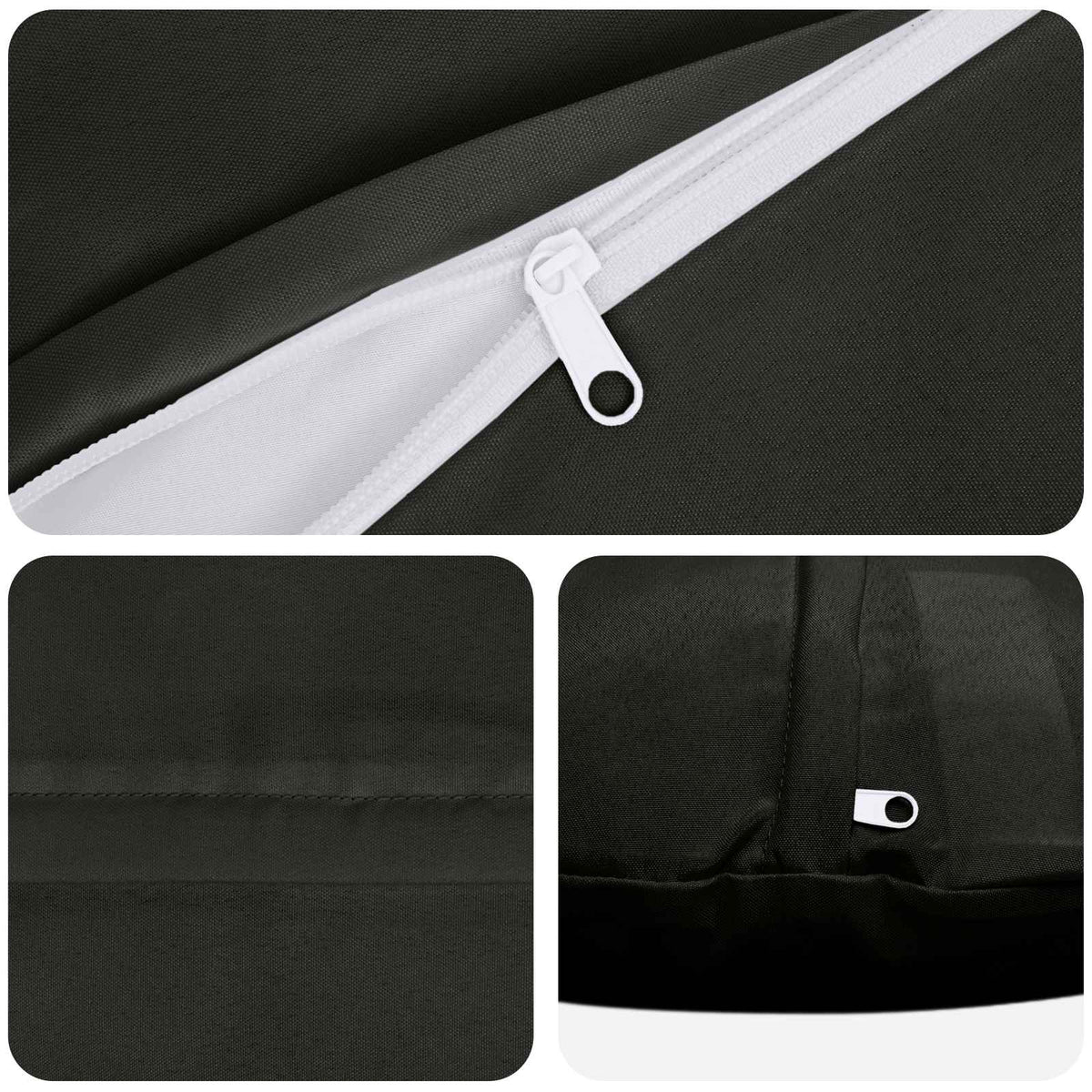 vidaXL Cushion with Pillow HEERLEN 6 pcs Black Polyester