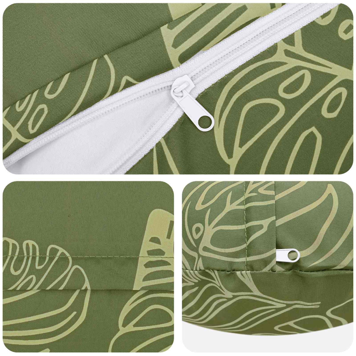 vidaXL Throw Pillow 2 pcs HEERLEN Leaf Design Dia. 50 cm Polyester