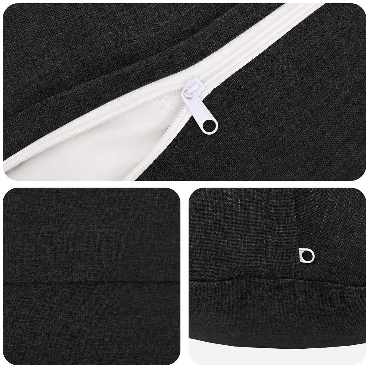 vidaXL Cushion with Pillow HEERLEN 2 pcs Black Fabric
