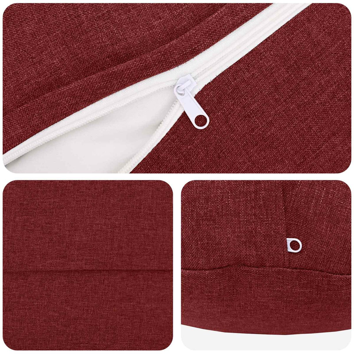 vidaXL Cushion with Pillow HEERLEN 2 pcs Wine Red Fabric