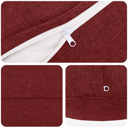vidaXL Cushion with Pillow HEERLEN 2 pcs Wine Red Fabric