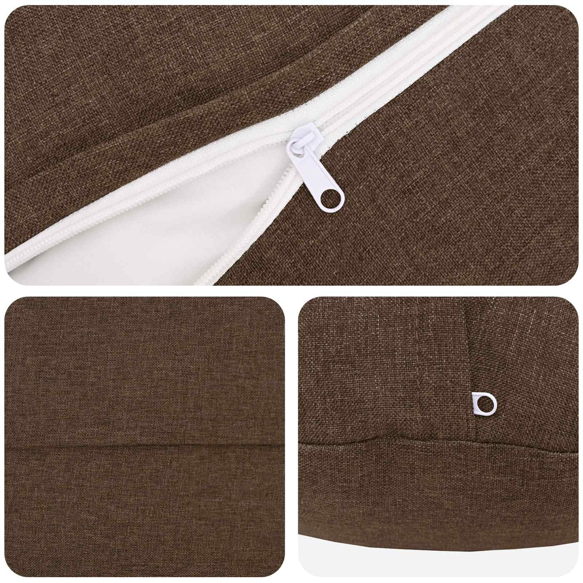 vidaXL Cushion with Pillow HEERLEN 2 pcs Brown Fabric