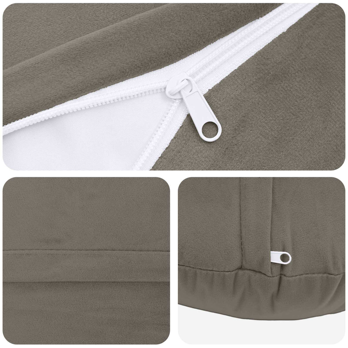 vidaXL Cushion with Pillow HEERLEN 6 pcs Light Grey Velvet