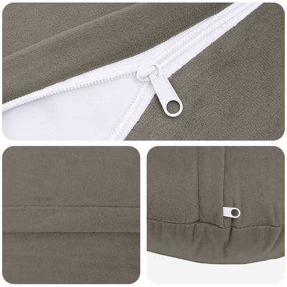 vidaXL Cushion with Pillow HEERLEN 6 pcs Light Grey Velvet