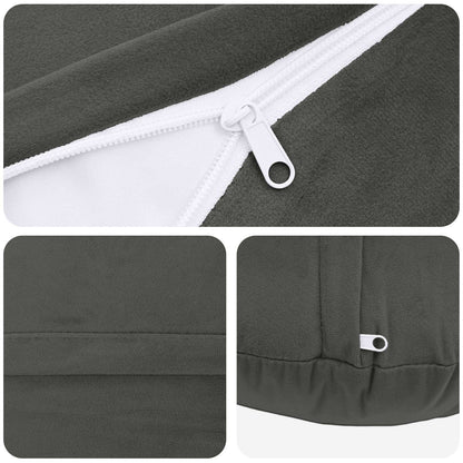 vidaXL Cushion with Pillow HEERLEN 2 pcs Dark Grey Velvet